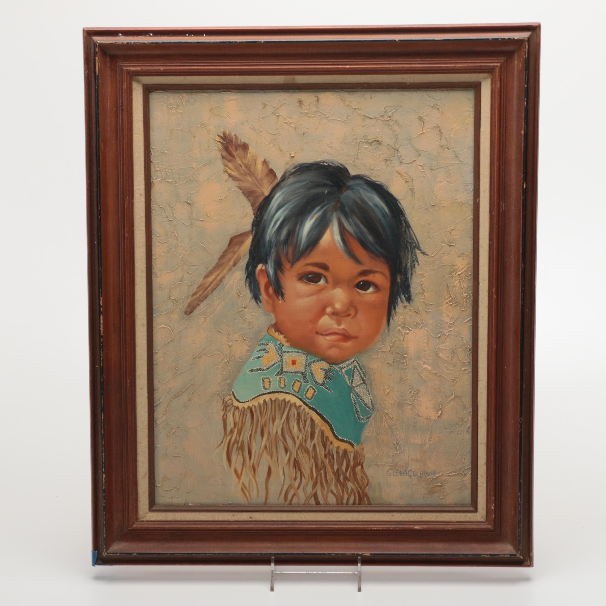 Glenda Cox Boone Oil Painting on Canvas Portrait of a Boy