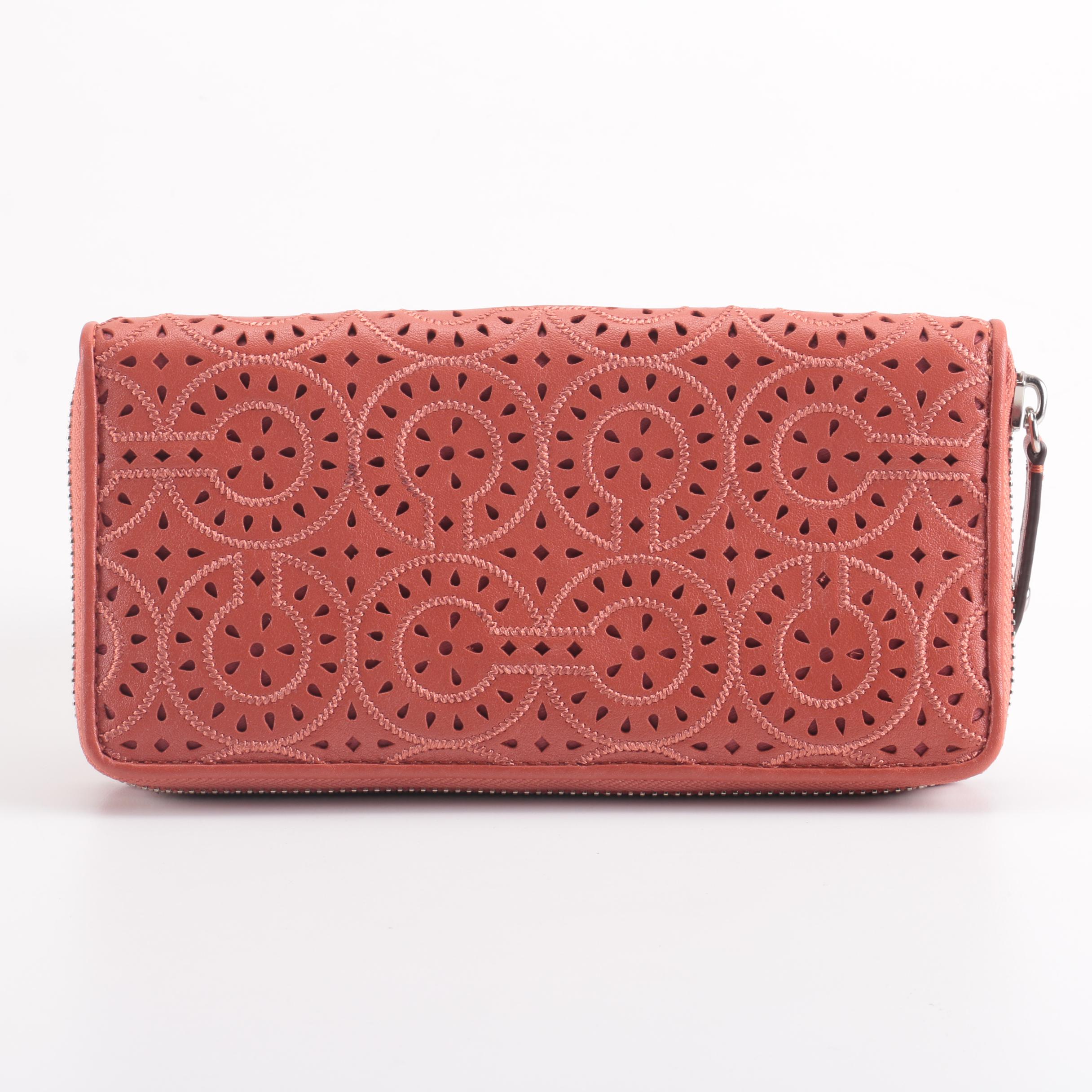 Coach Burnt Orange Eyelet Wallet