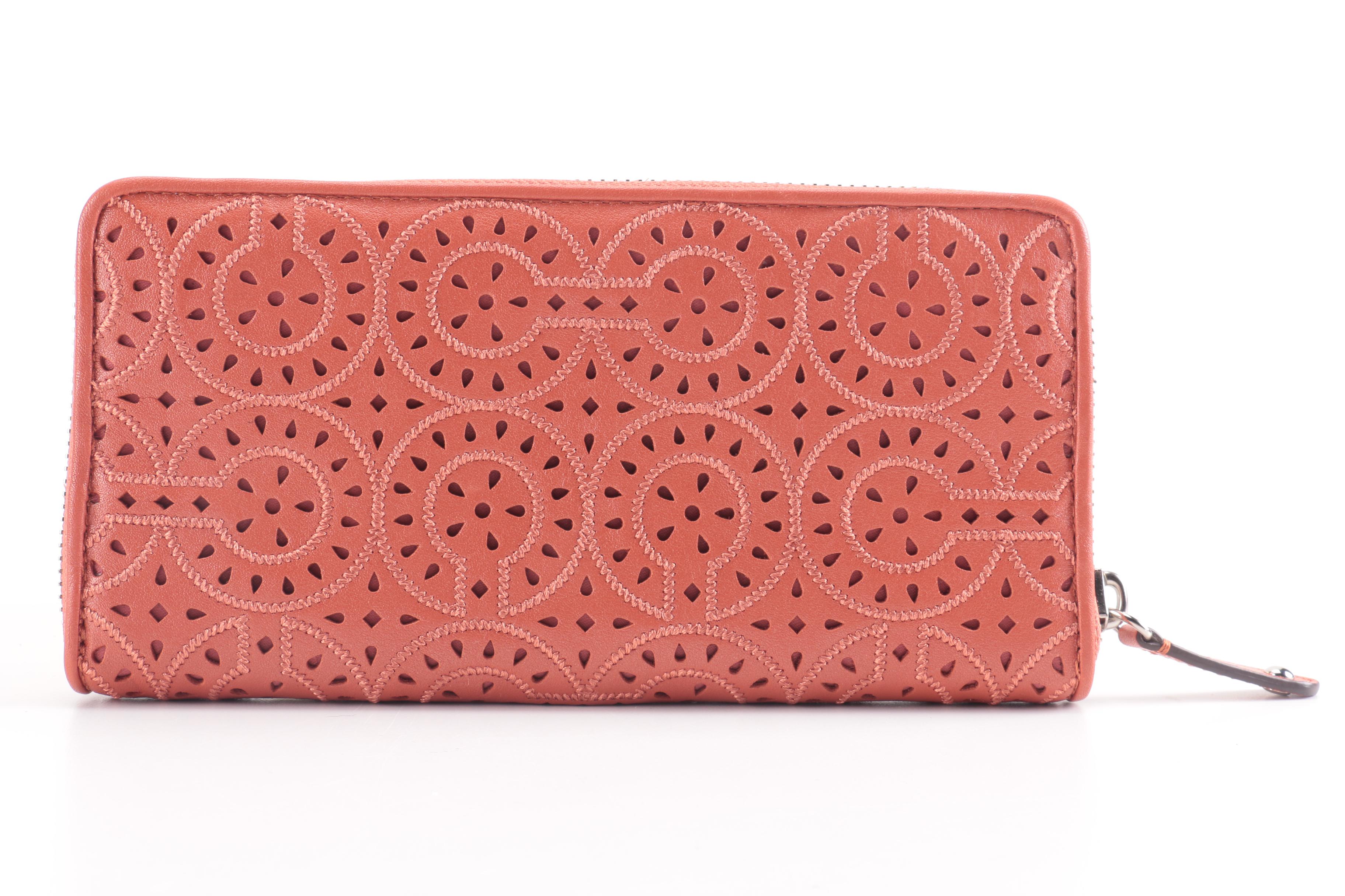 Coach Burnt Orange Eyelet Wallet