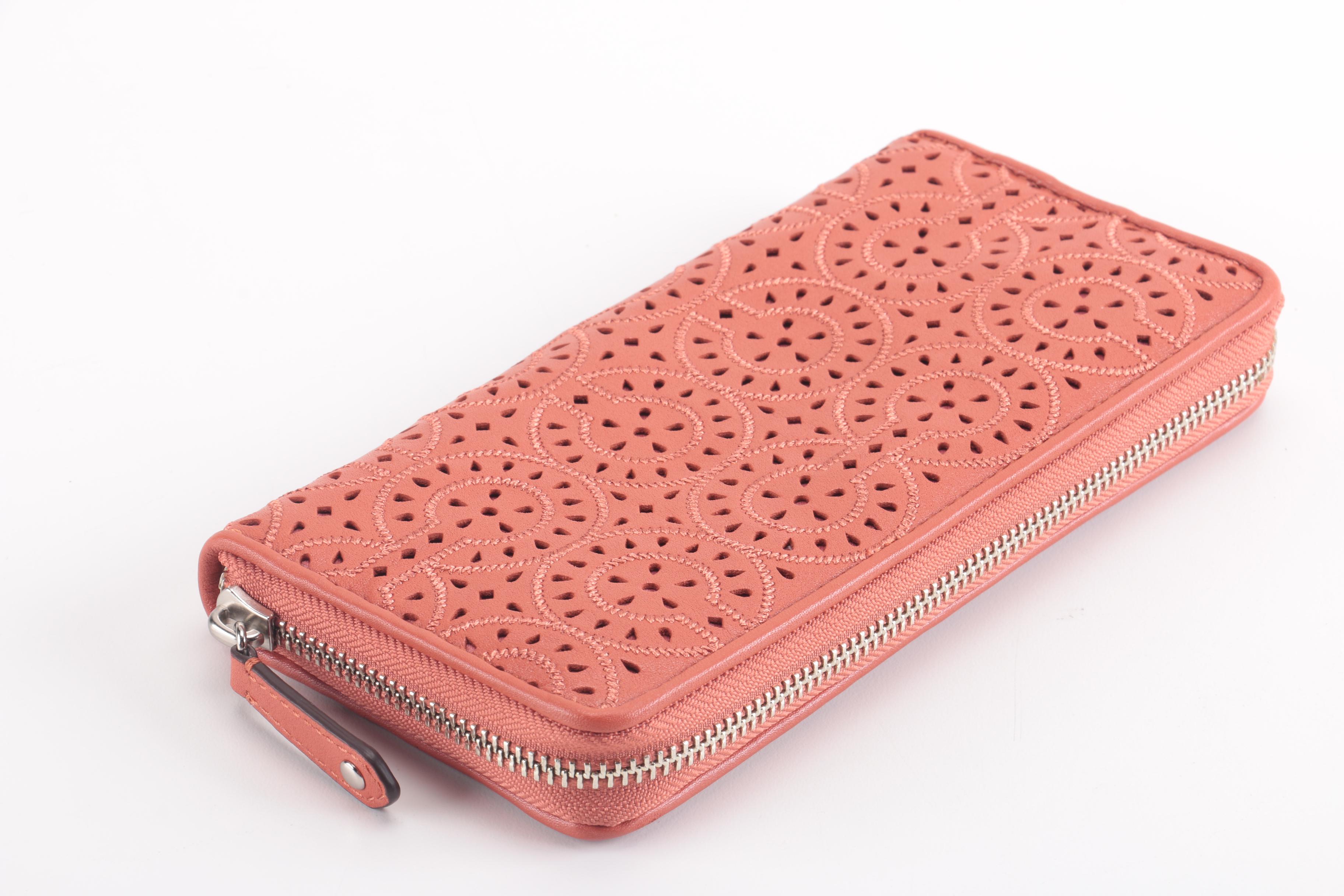 Coach Burnt Orange Eyelet Wallet