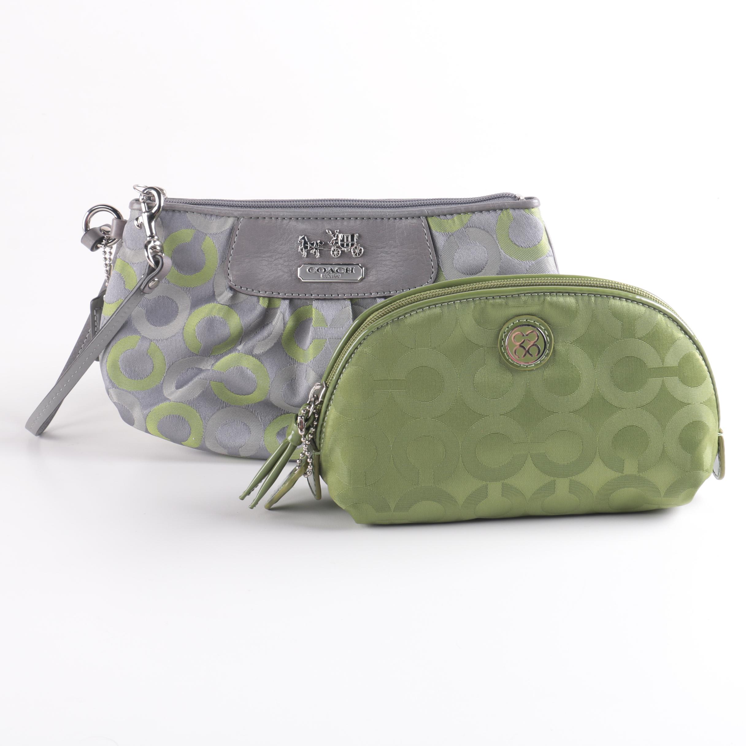 Coach Wristlet and Cosmetic Bag