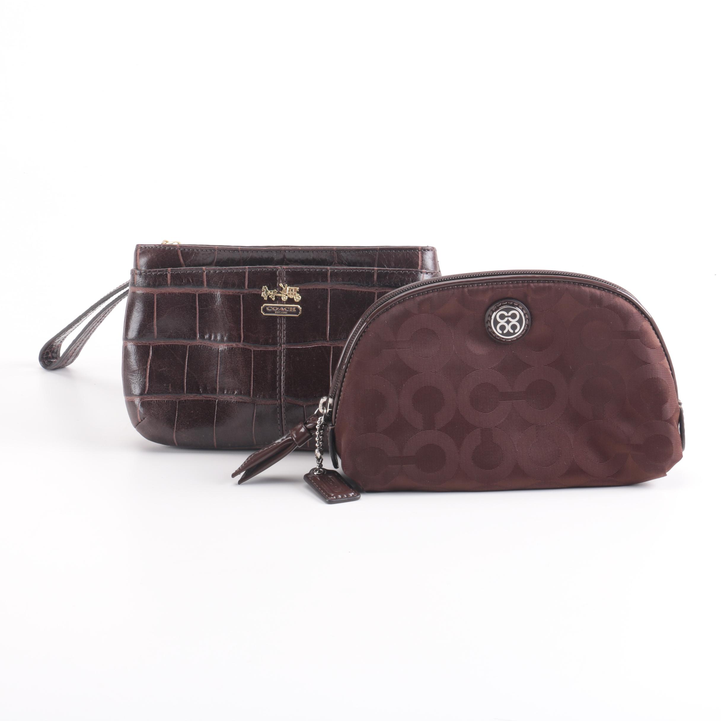 Coach Wristlet and Cosmetic Bag