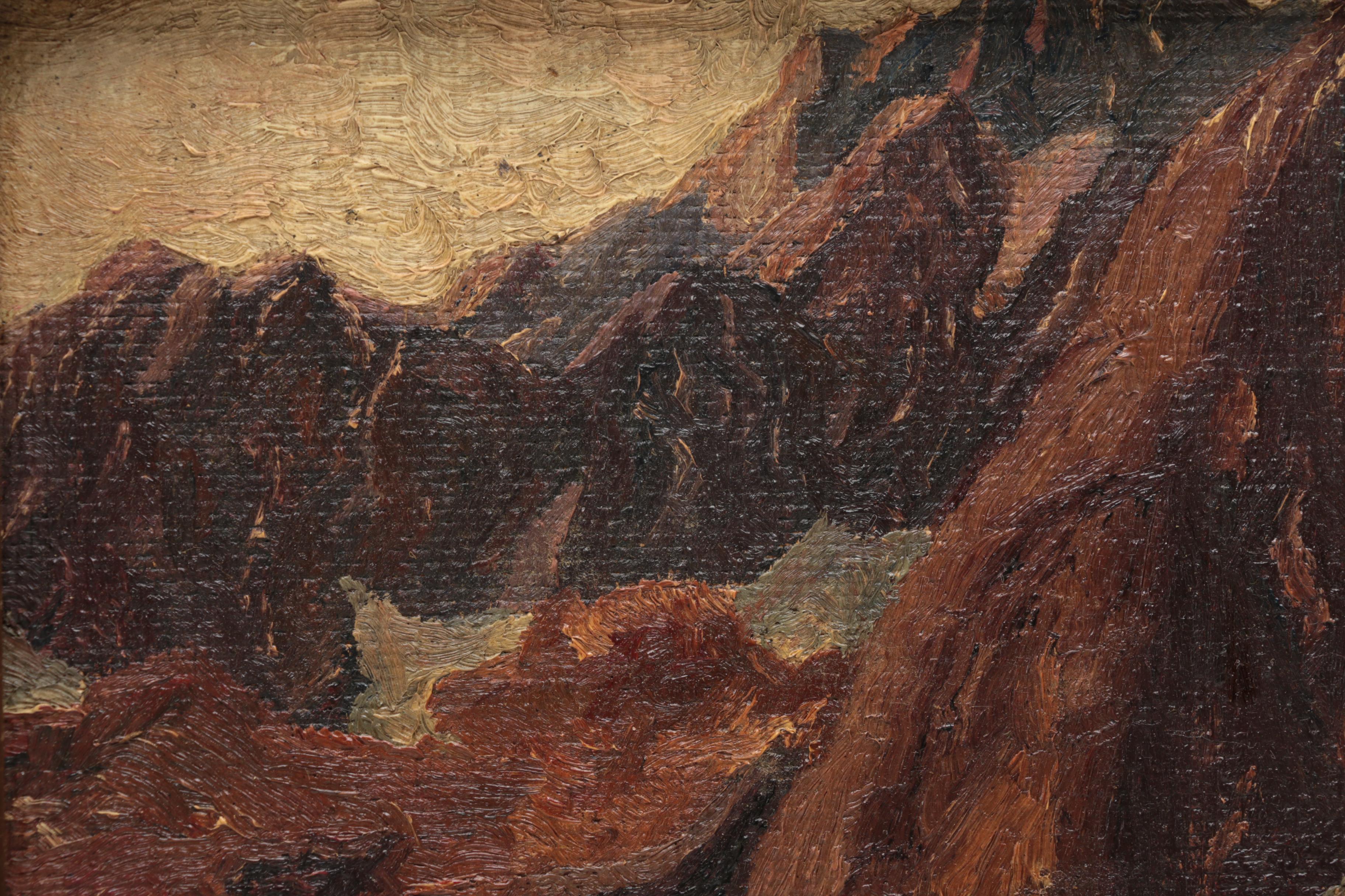 Oil Painting of Mountain Range