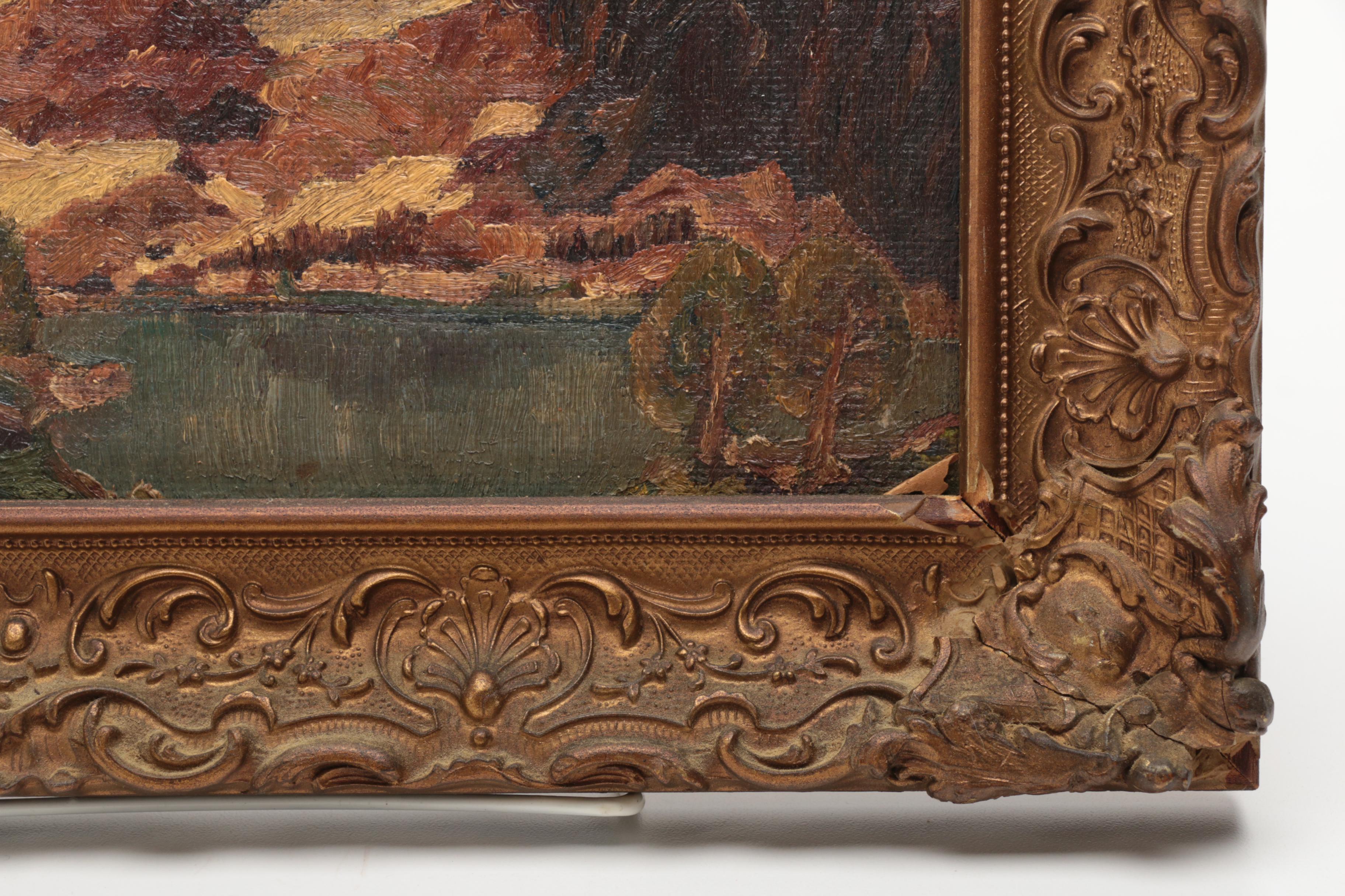 Oil Painting of Mountain Range