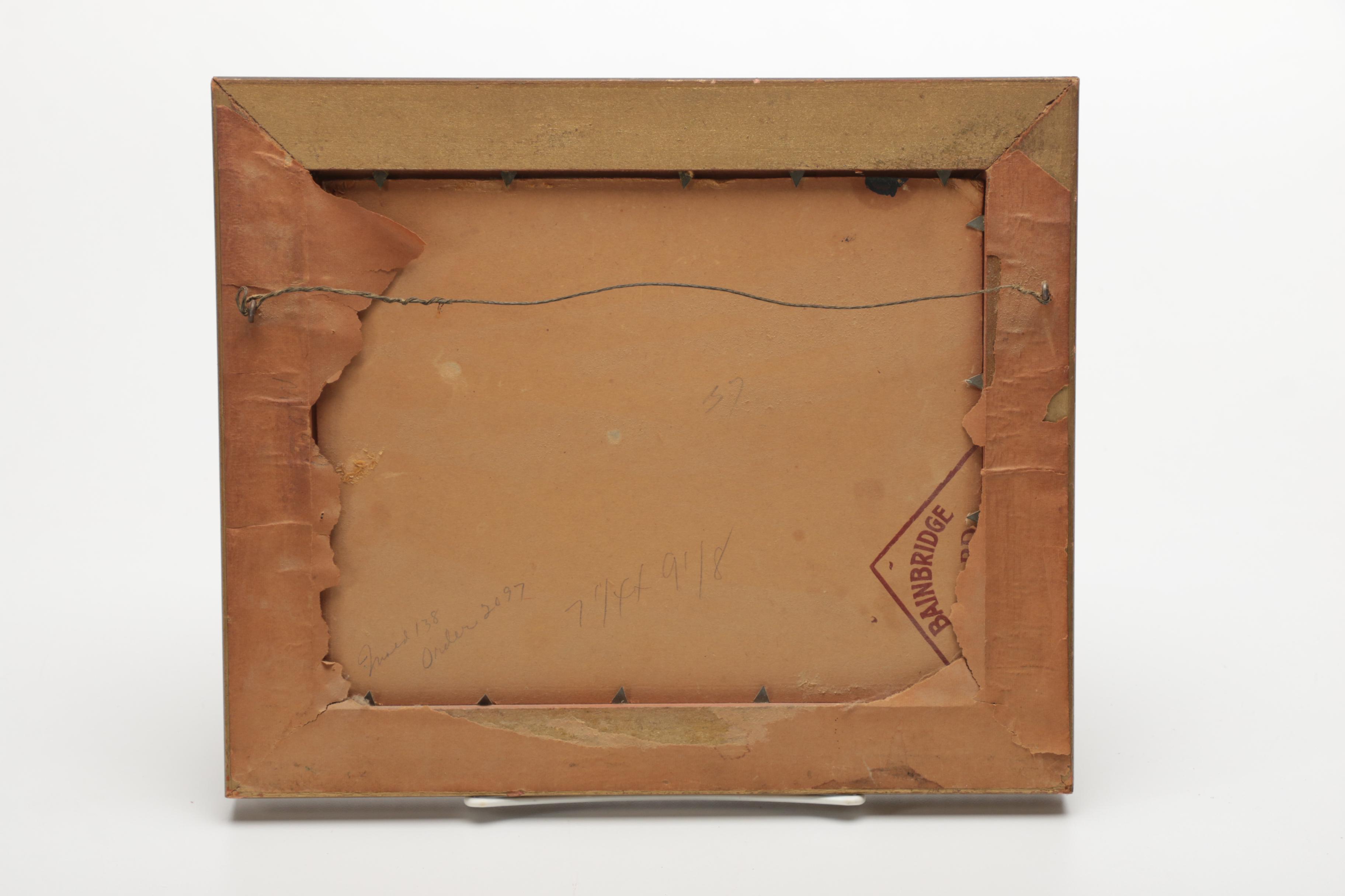 Landscape Oil on Board Painting of Mountain Scene