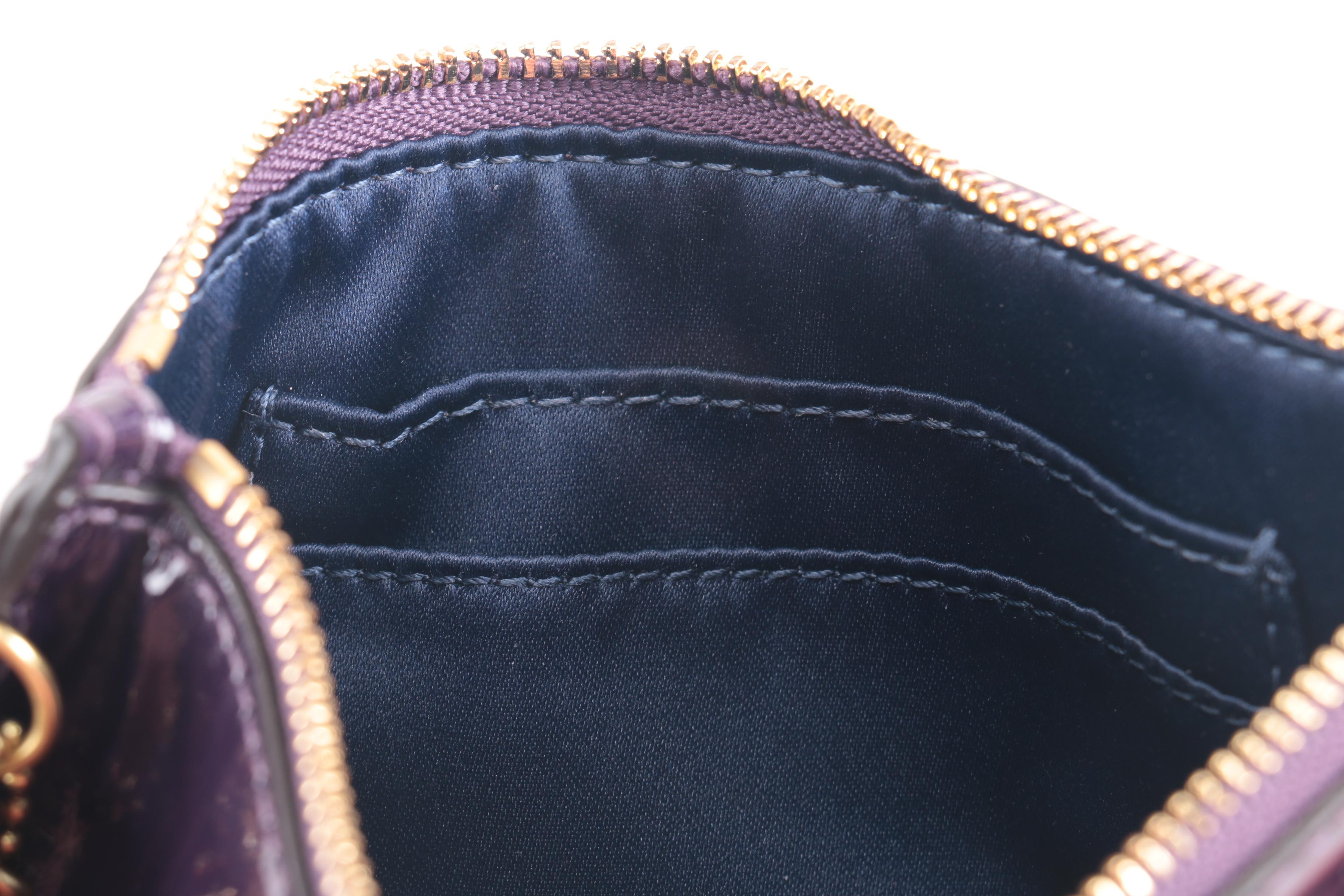 Coach Madison Patent Leather Aubergine Bag and Clutch