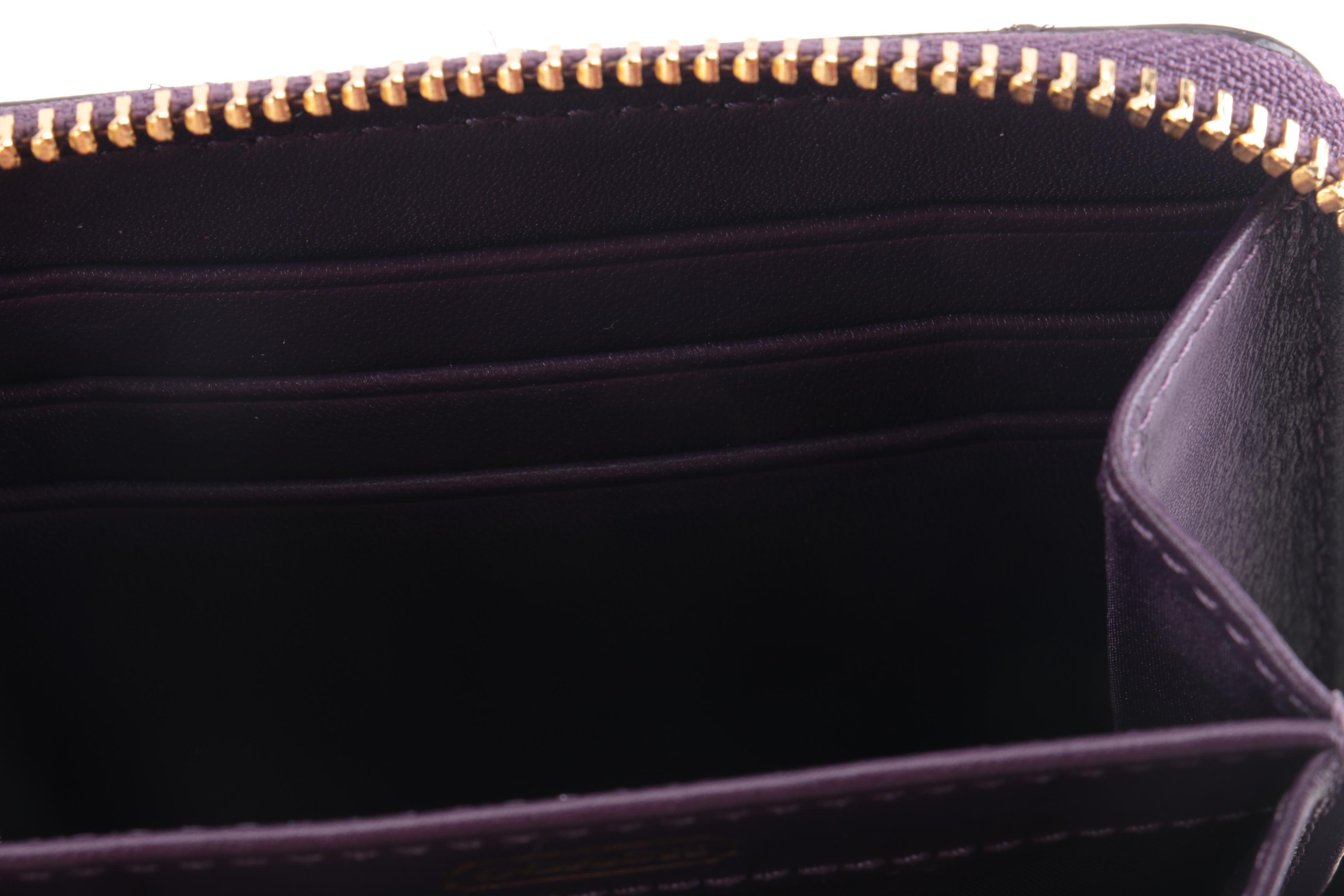 Coach Madison Patent Leather Aubergine Bag and Clutch