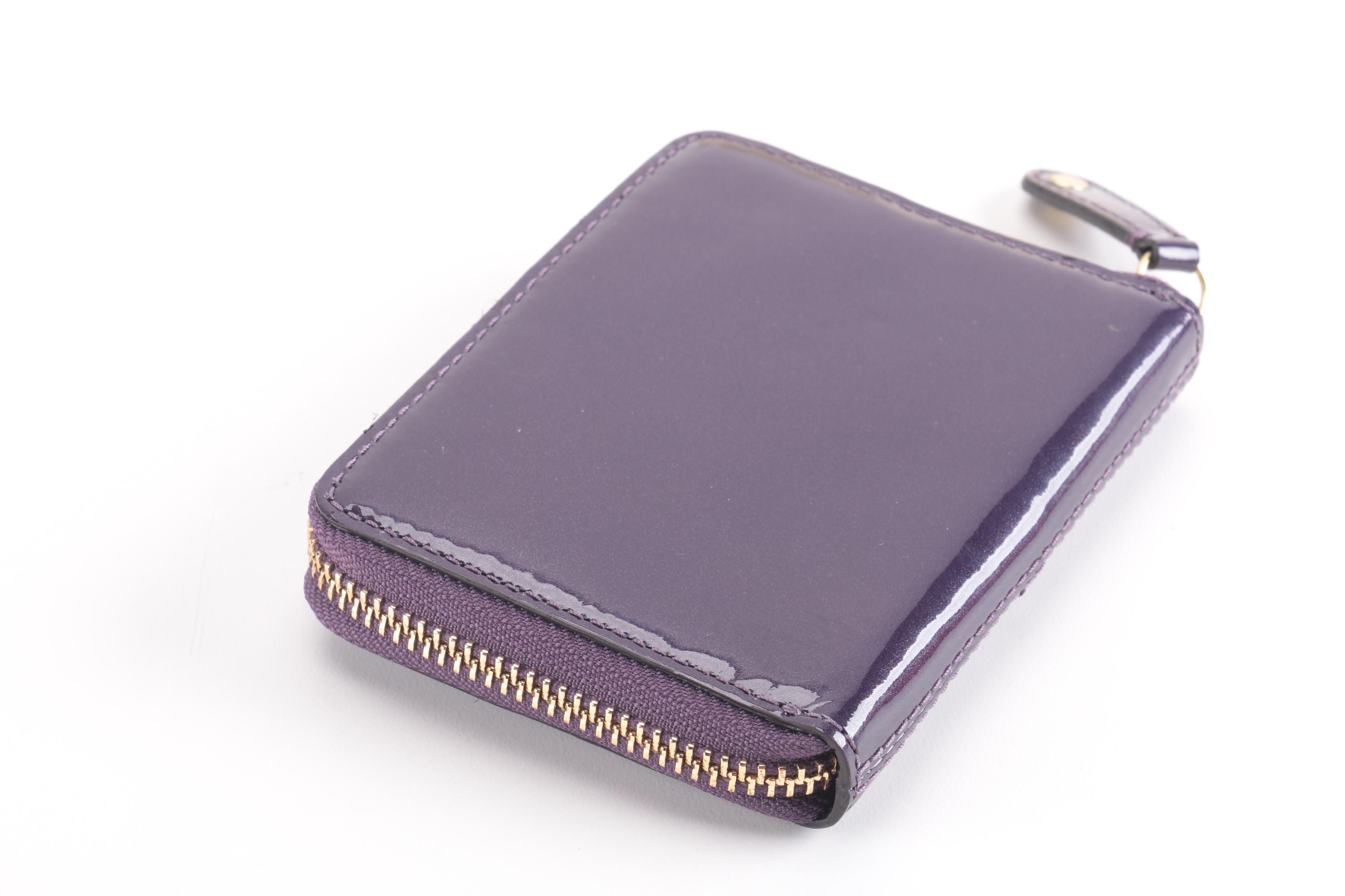 Coach Madison Patent Leather Aubergine Bag and Clutch