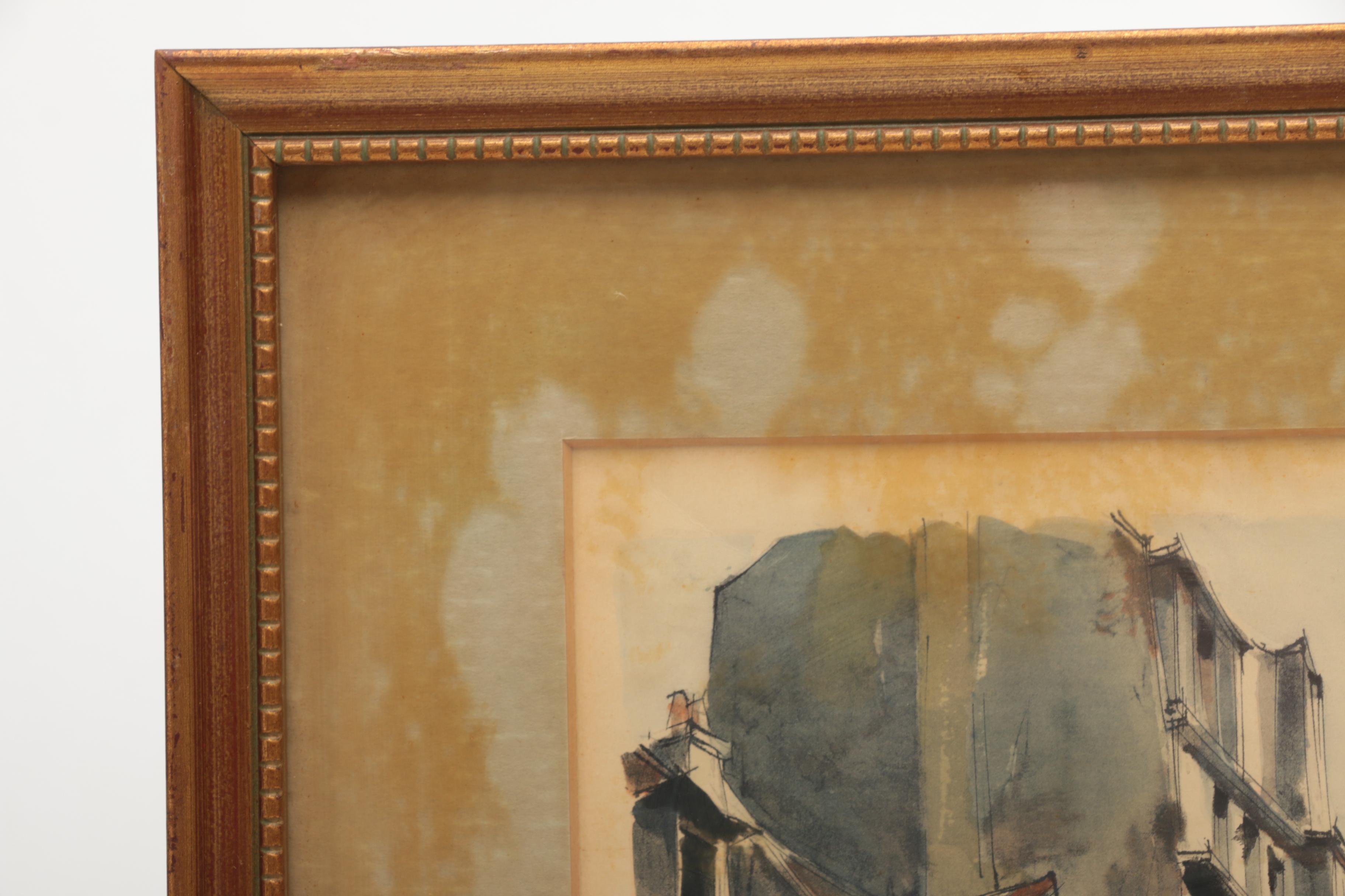 Franz Herbelot Lithograph on Paper "Paris - La Place du Tertre"