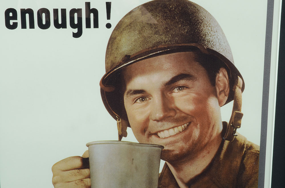Contemporary WWII Propaganda Spoof Poster "Caffeine Gives You Your Fair Share"