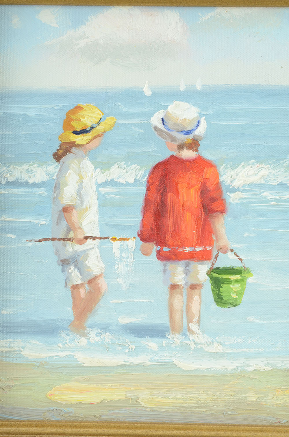 Original Contemporary Oil Beach Scene on Canvas
