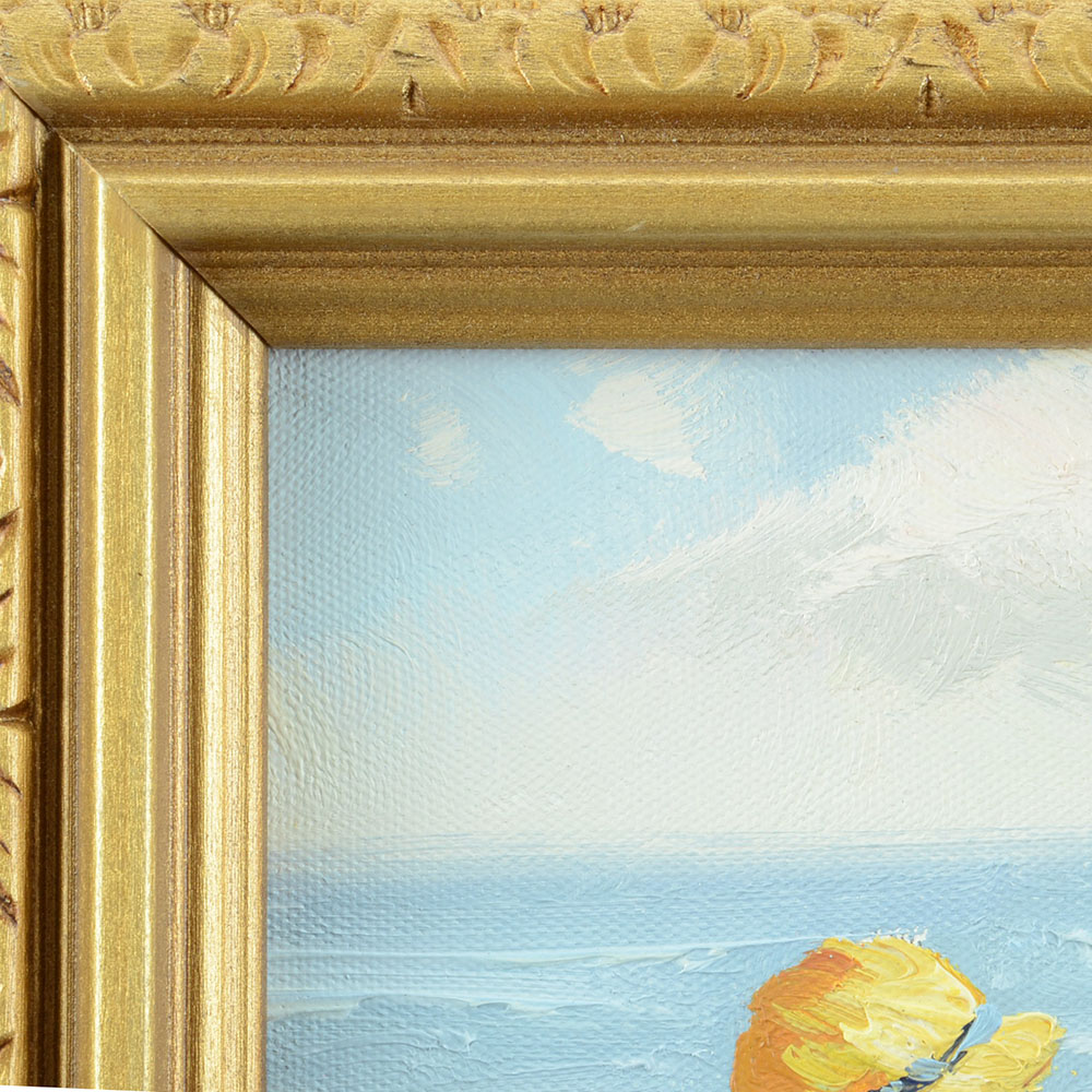 Original Contemporary Oil Beach Scene on Canvas