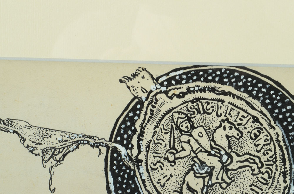 Eric Pape Ink and Gouache Illustration for "Notre Dame of Paris"