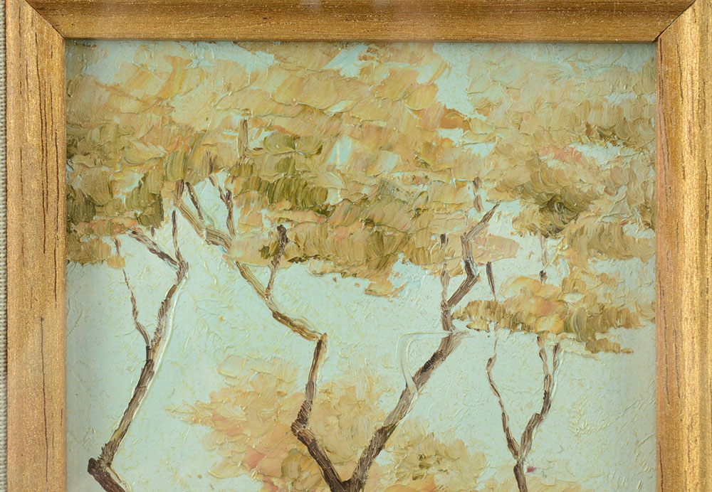 C. Saia Original Oil Landscape on Wood "In Collina"