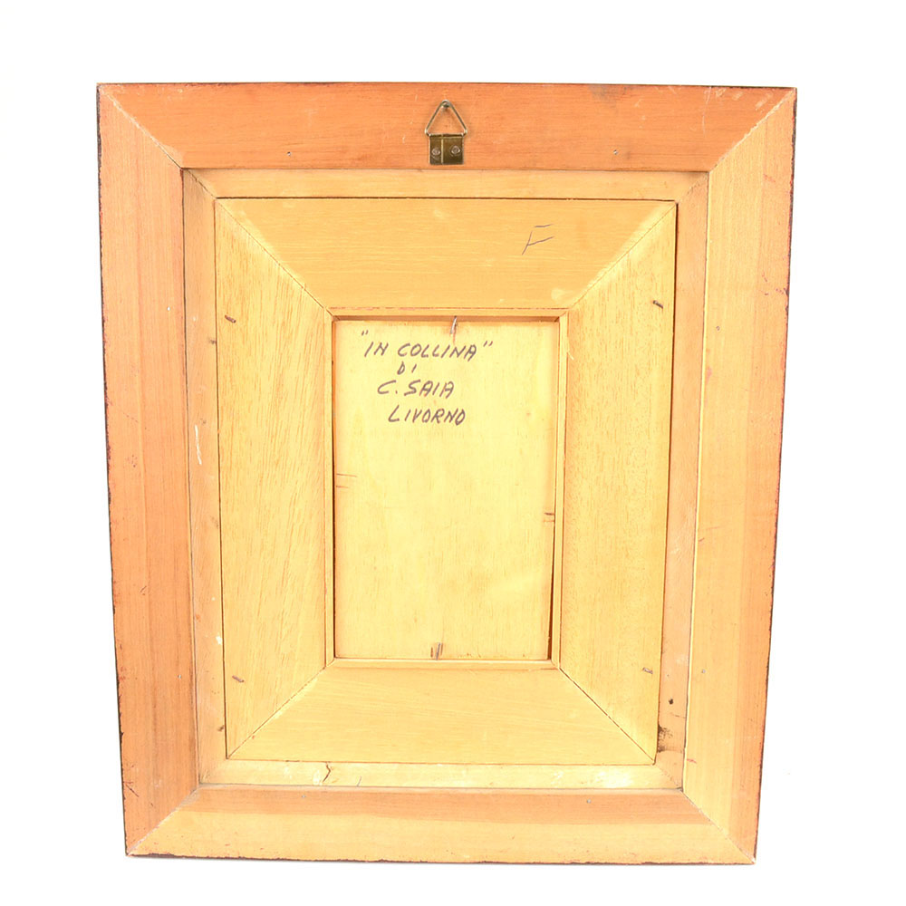 C. Saia Original Oil Landscape on Wood "In Collina"