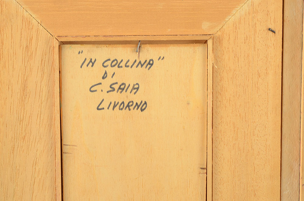 C. Saia Original Oil Landscape on Wood "In Collina"