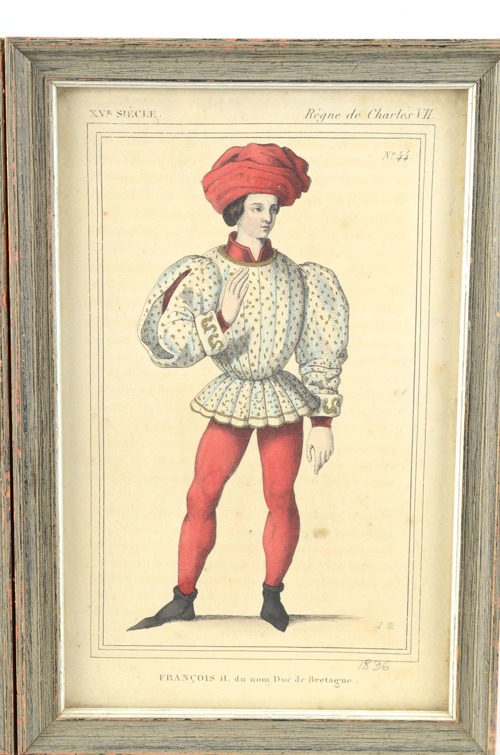 Two 19th-Century Hand-Colored French Engravings