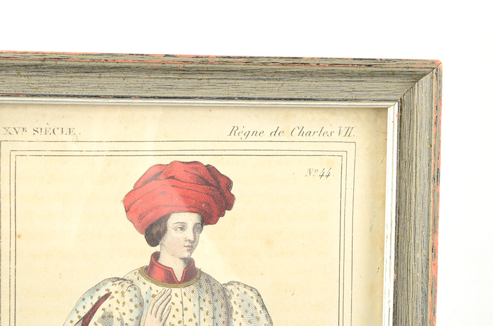 Two 19th-Century Hand-Colored French Engravings