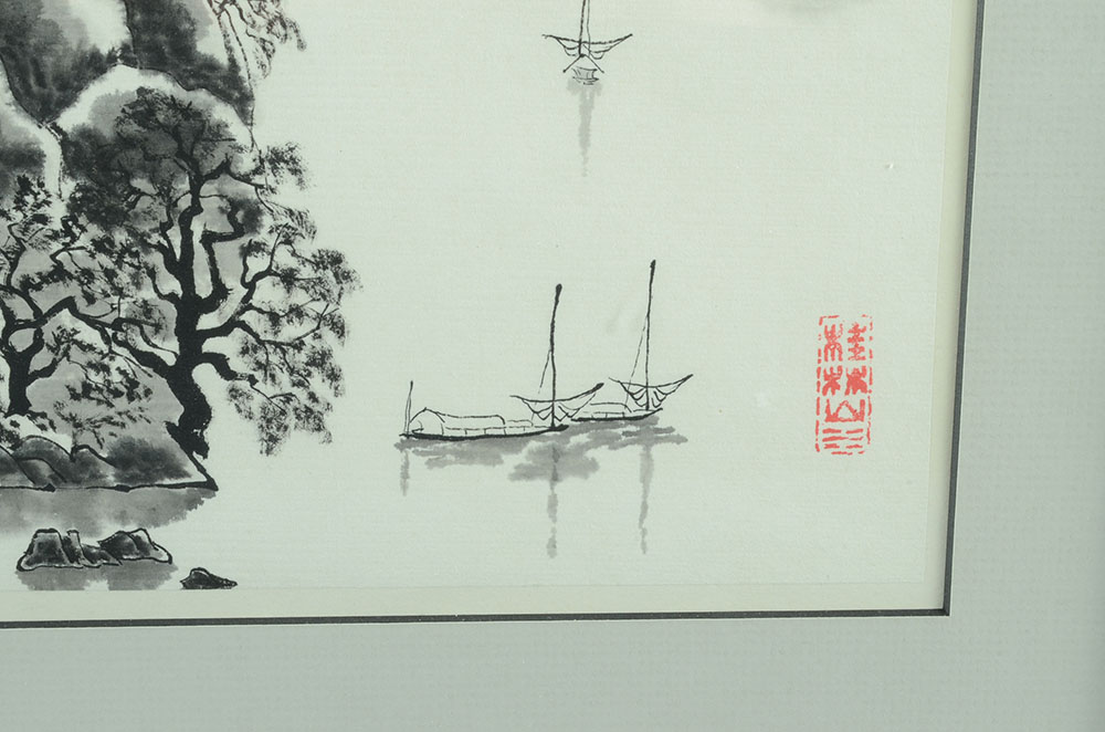 Original Chinese Ink Brush Landscape Painting on Paper