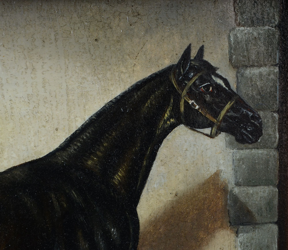 Nadler Signed Original Equine Oil Portrait on Wood Panel