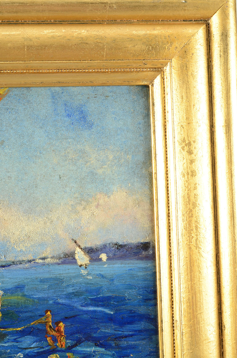 George Sumner Colman Original Oil Harbor Scene on Canvas Board