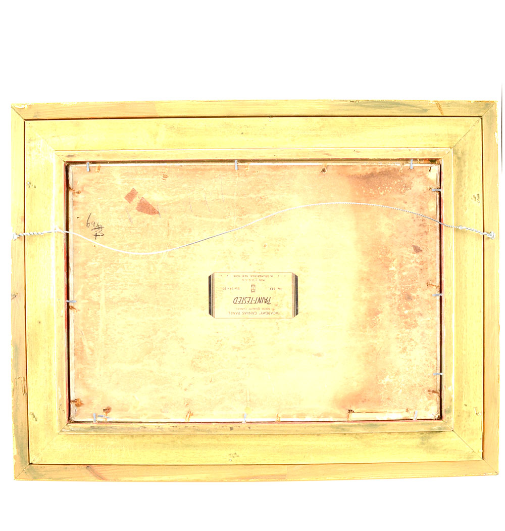 George Sumner Colman Original Oil Harbor Scene on Canvas Board