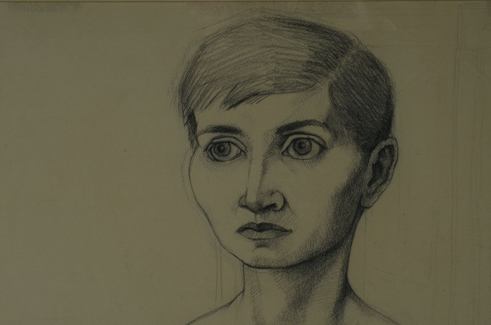 N. Shevlin Original Vintage Graphite Portrait Study