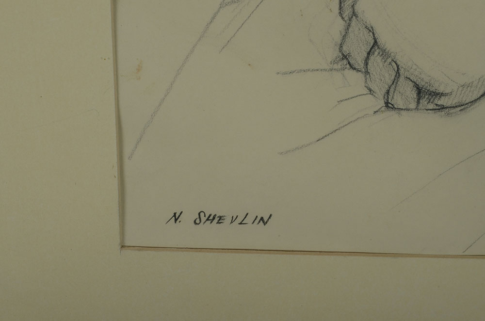 N. Shevlin Original Vintage Graphite Portrait Study