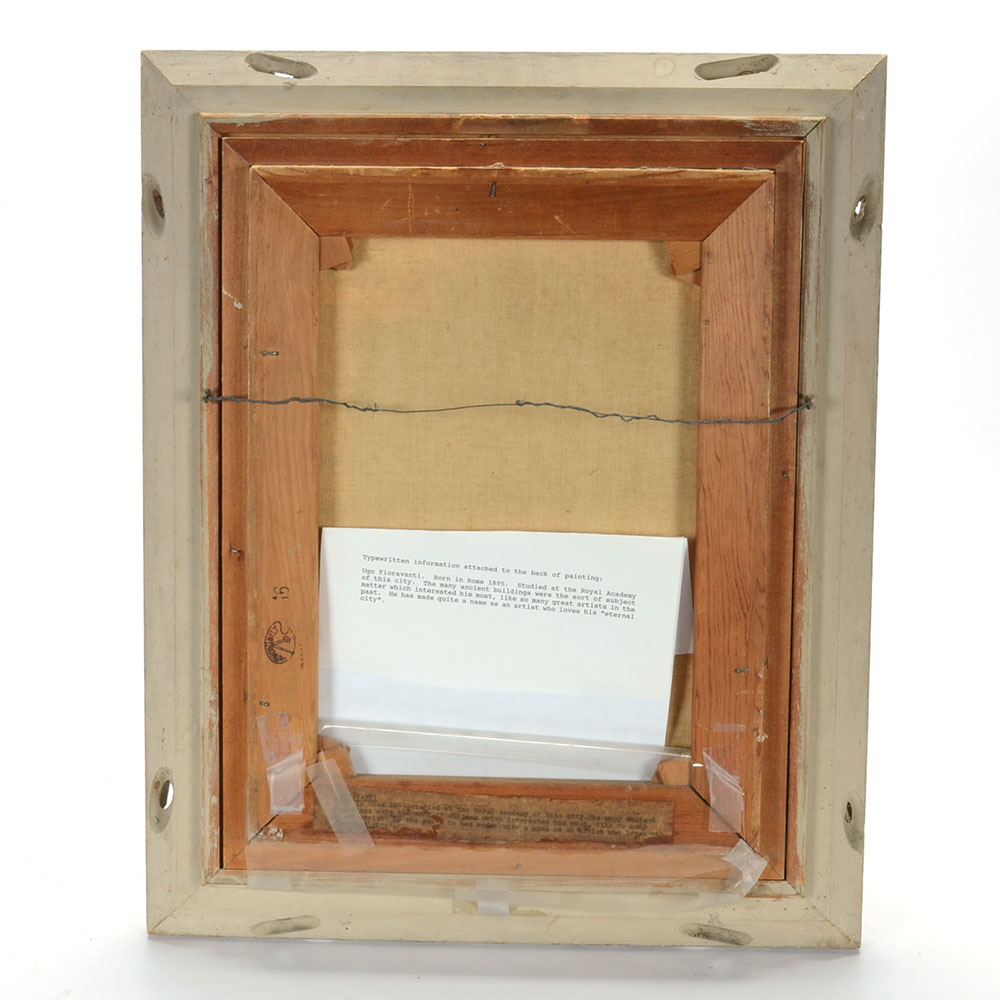 Ugo Fioravanti Original Oil on Canvas "Napoli Mercato a Porta Capuana"