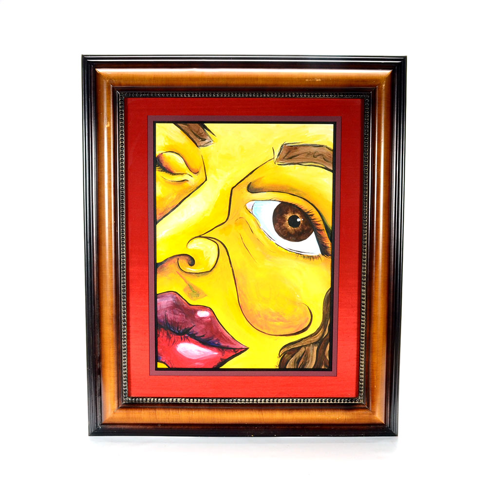 Original Gouache and Watercolor Portrait