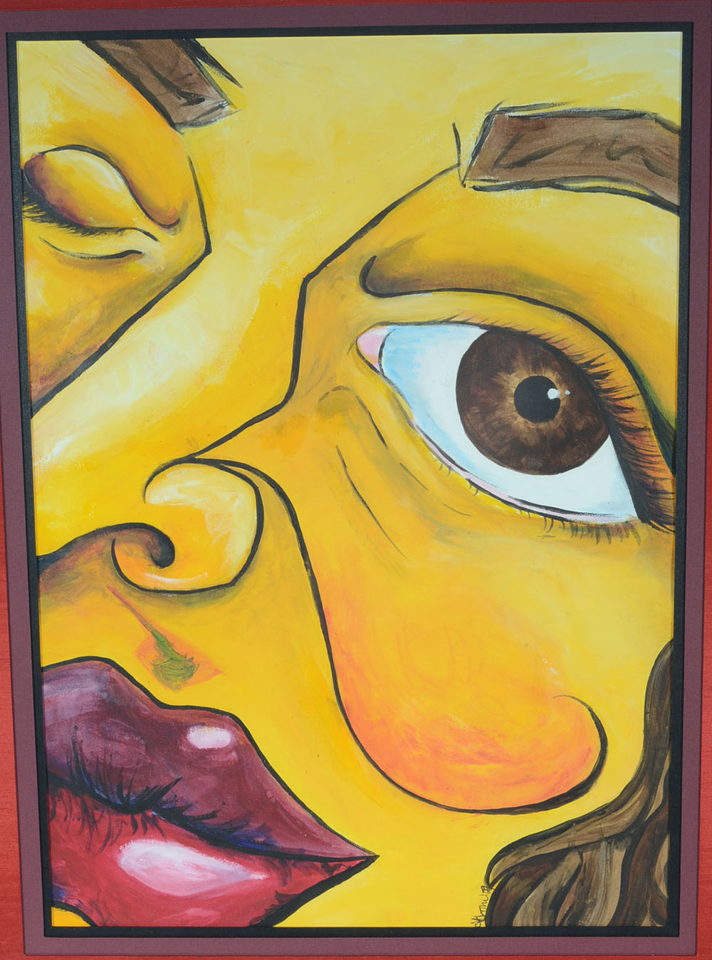 Original Gouache and Watercolor Portrait