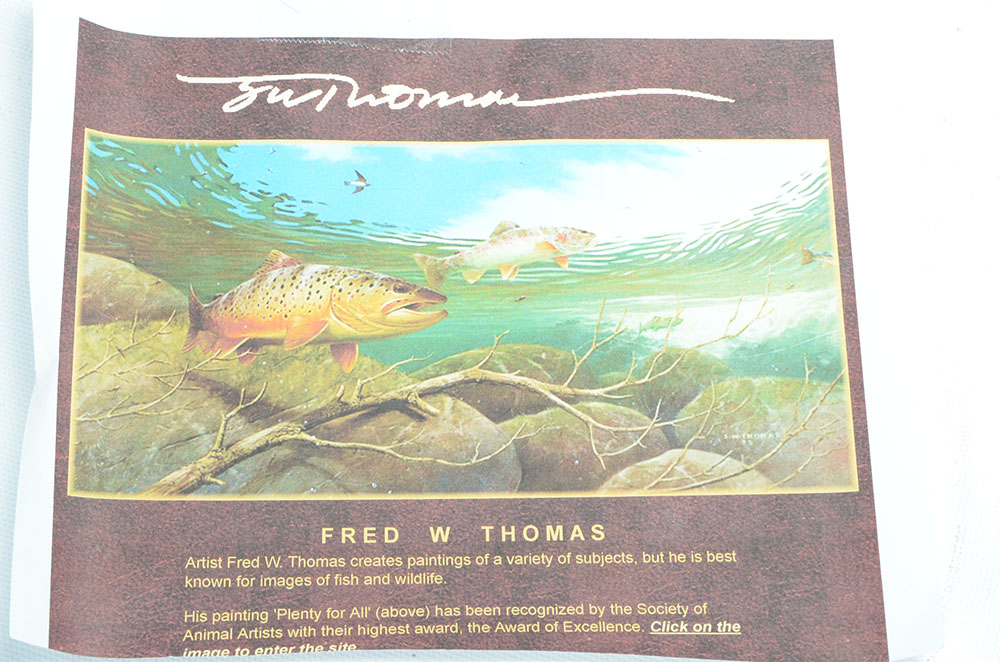 Fred W. Thomas Signed L/E "White Water Brown" Offset Lithograph