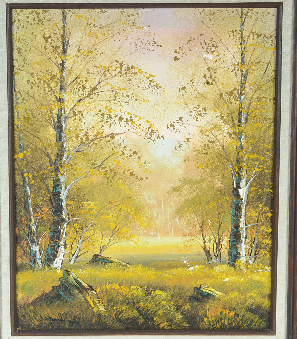 Vintage Original Decorative Oil Landscape on Canvas