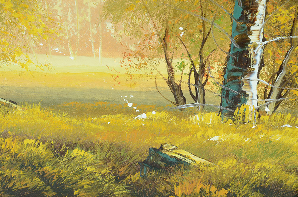 Vintage Original Decorative Oil Landscape on Canvas