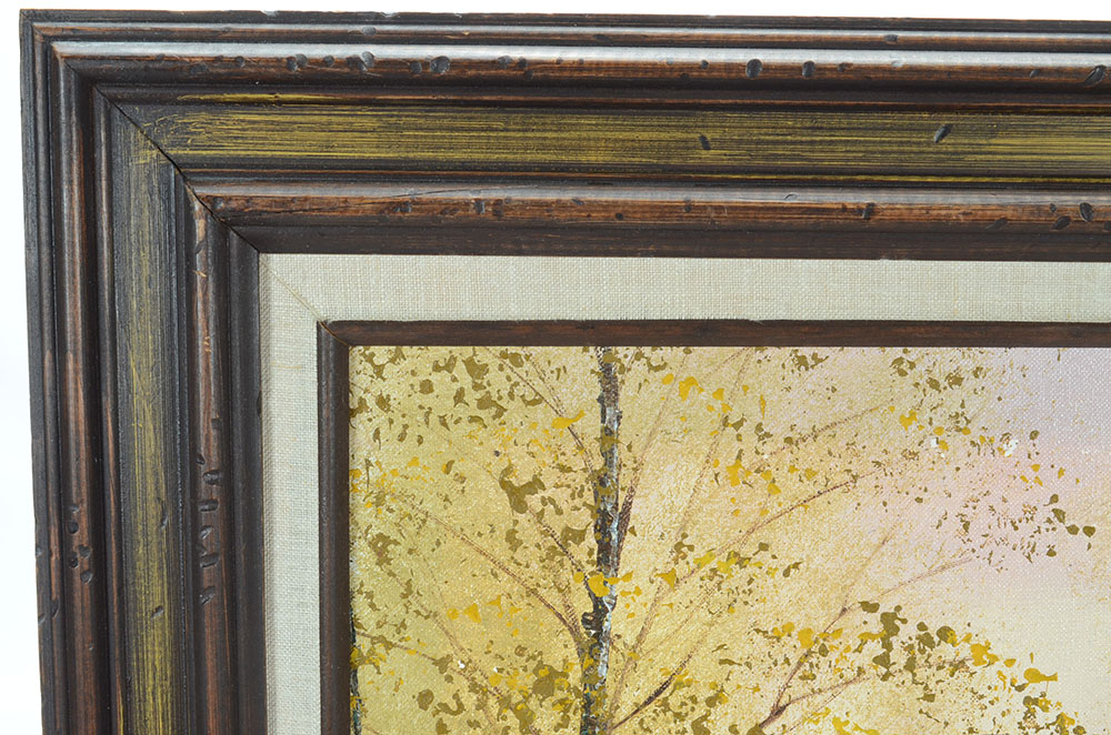 Vintage Original Decorative Oil Landscape on Canvas