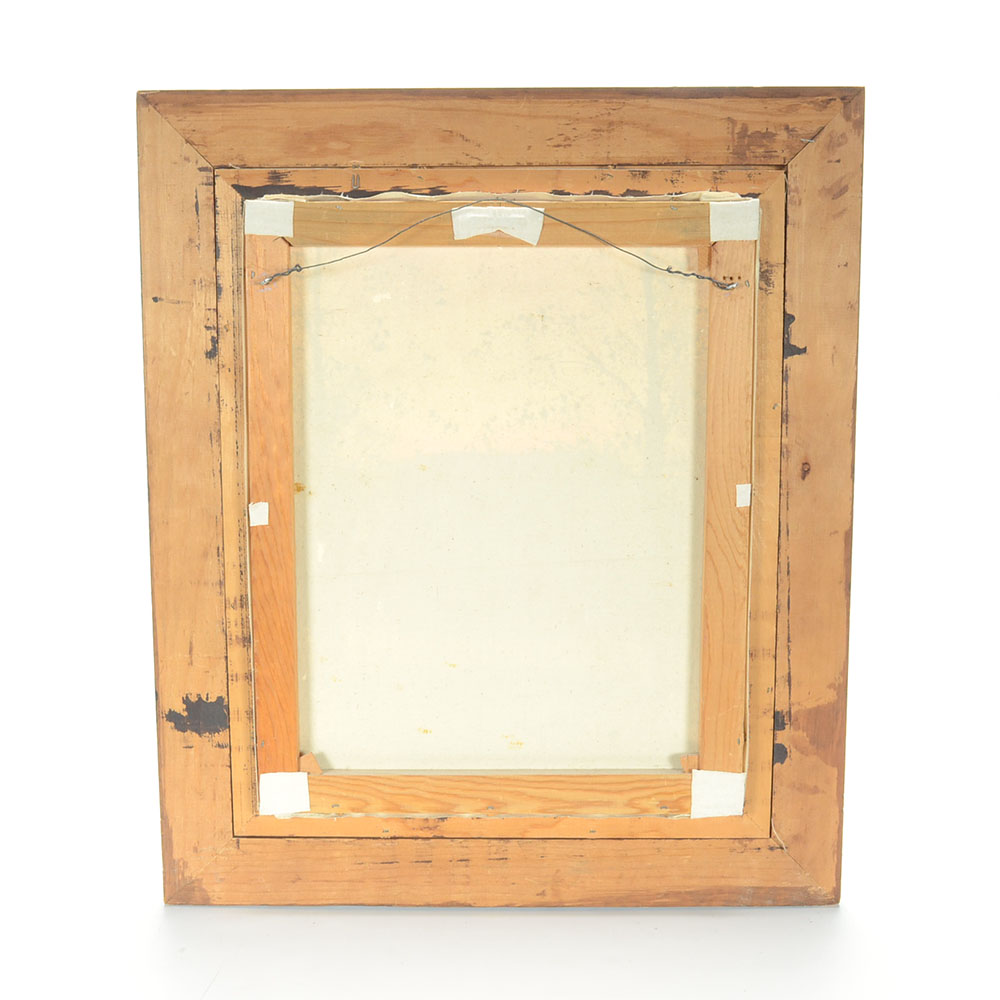 Vintage Original Decorative Oil Landscape on Canvas