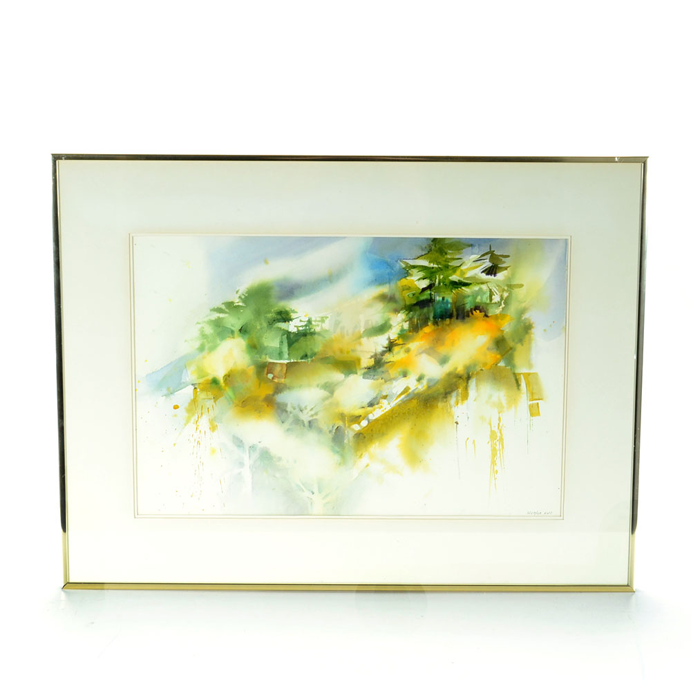 Jean Wetzler Signed Original Watercolor "Color Swept"