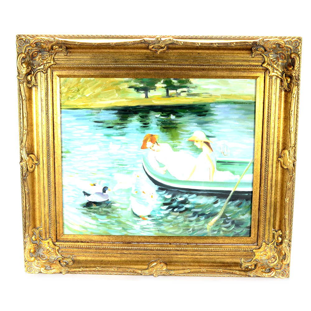 Oil Copy Painting on Canvas after Mary Cassatt "Summertime"