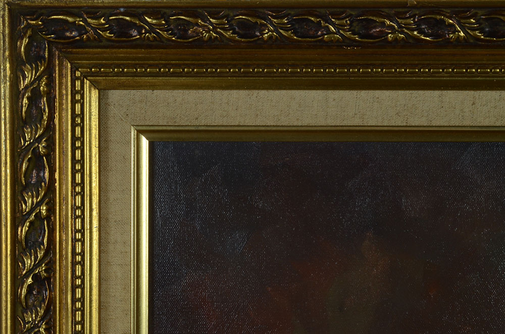 Vintage Oil Painting on Canvas of Cats