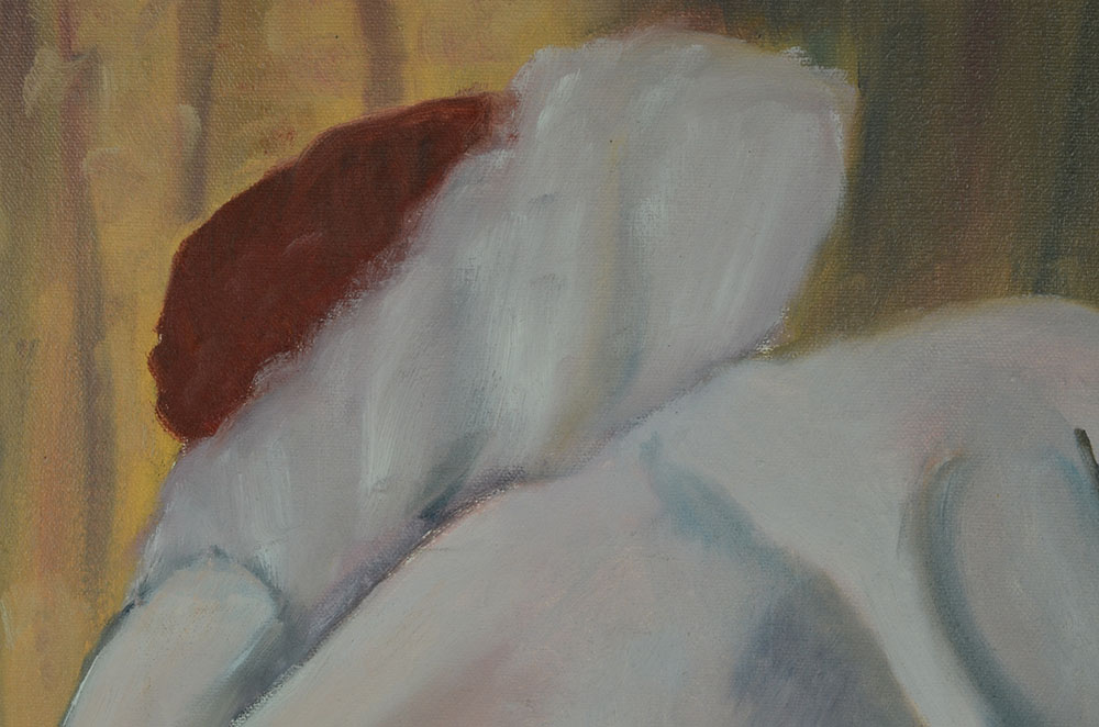 Original Oil on Canvas of Nude Bather