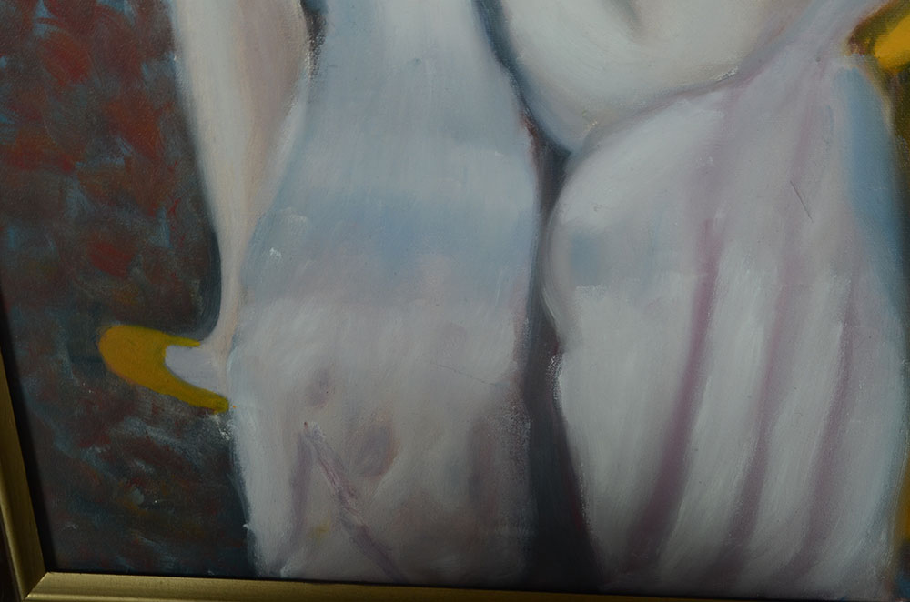 Original Oil on Canvas of Nude Bather