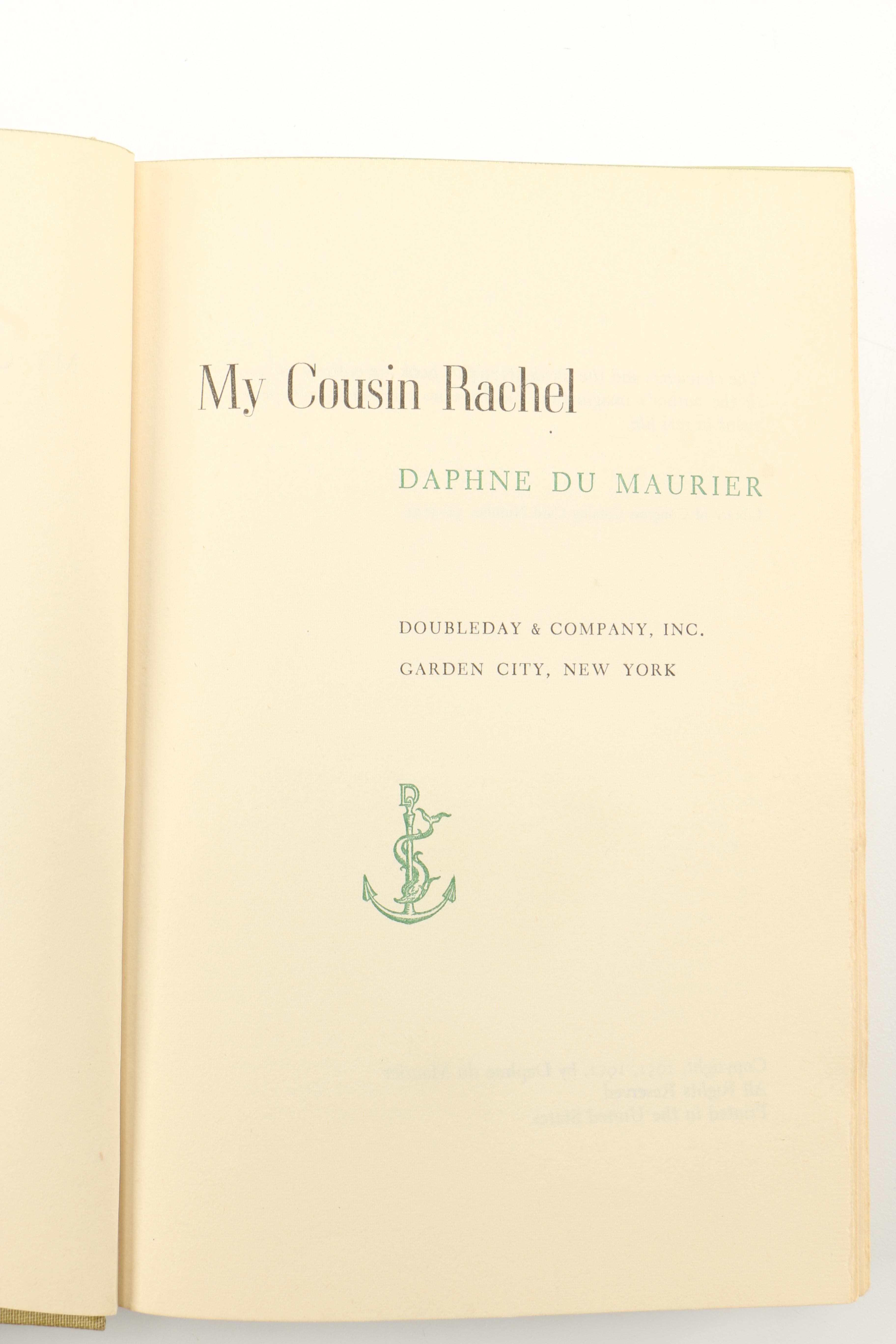 1952 "My Cousin Rachel" by Daphne du Maurier