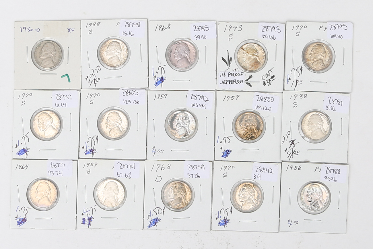 Very Large Assortment Of Jefferson Nickels