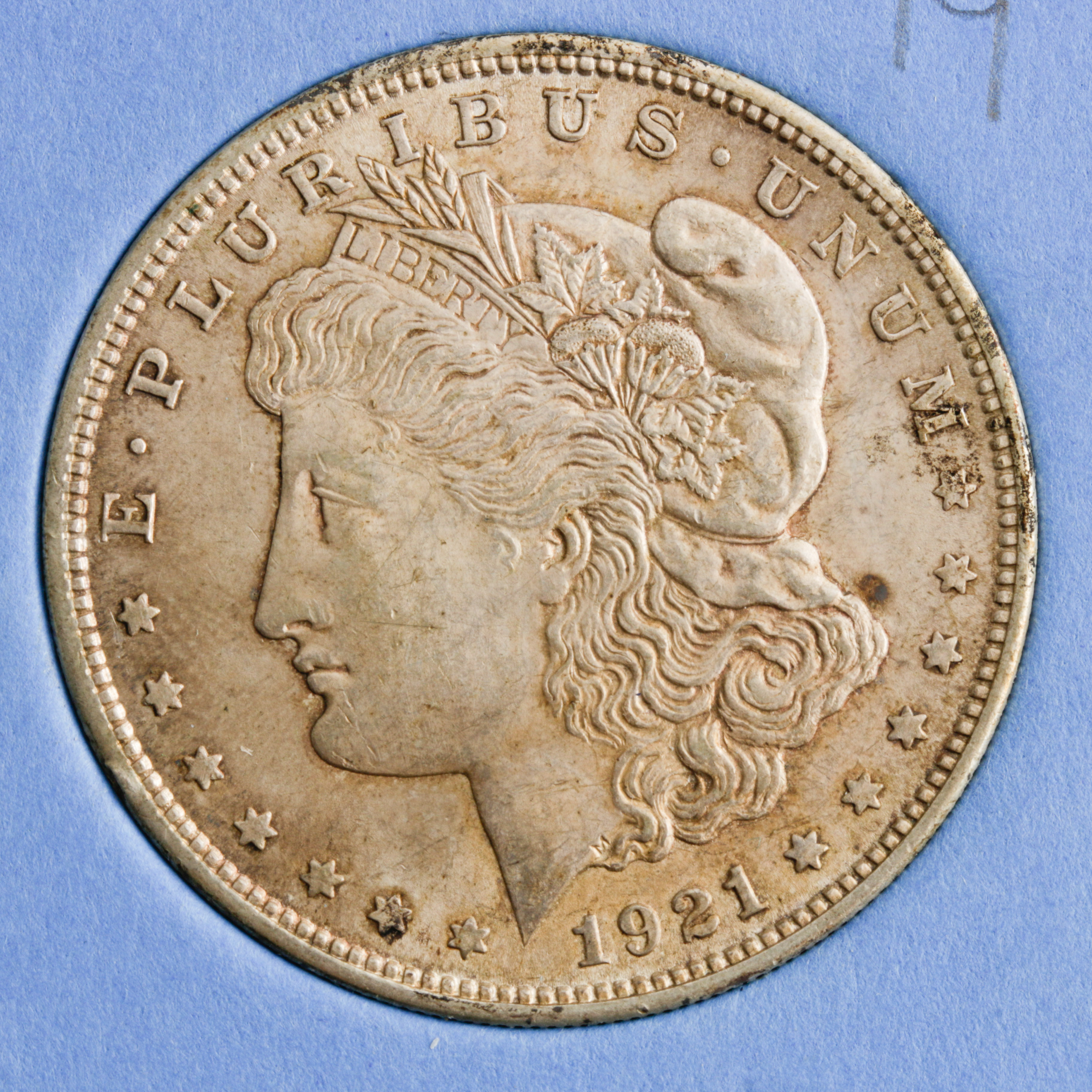 Group of 11 Silver Morgan Dollars in a Whitman Coin Folder Ranging in Age from 1898 to 1921