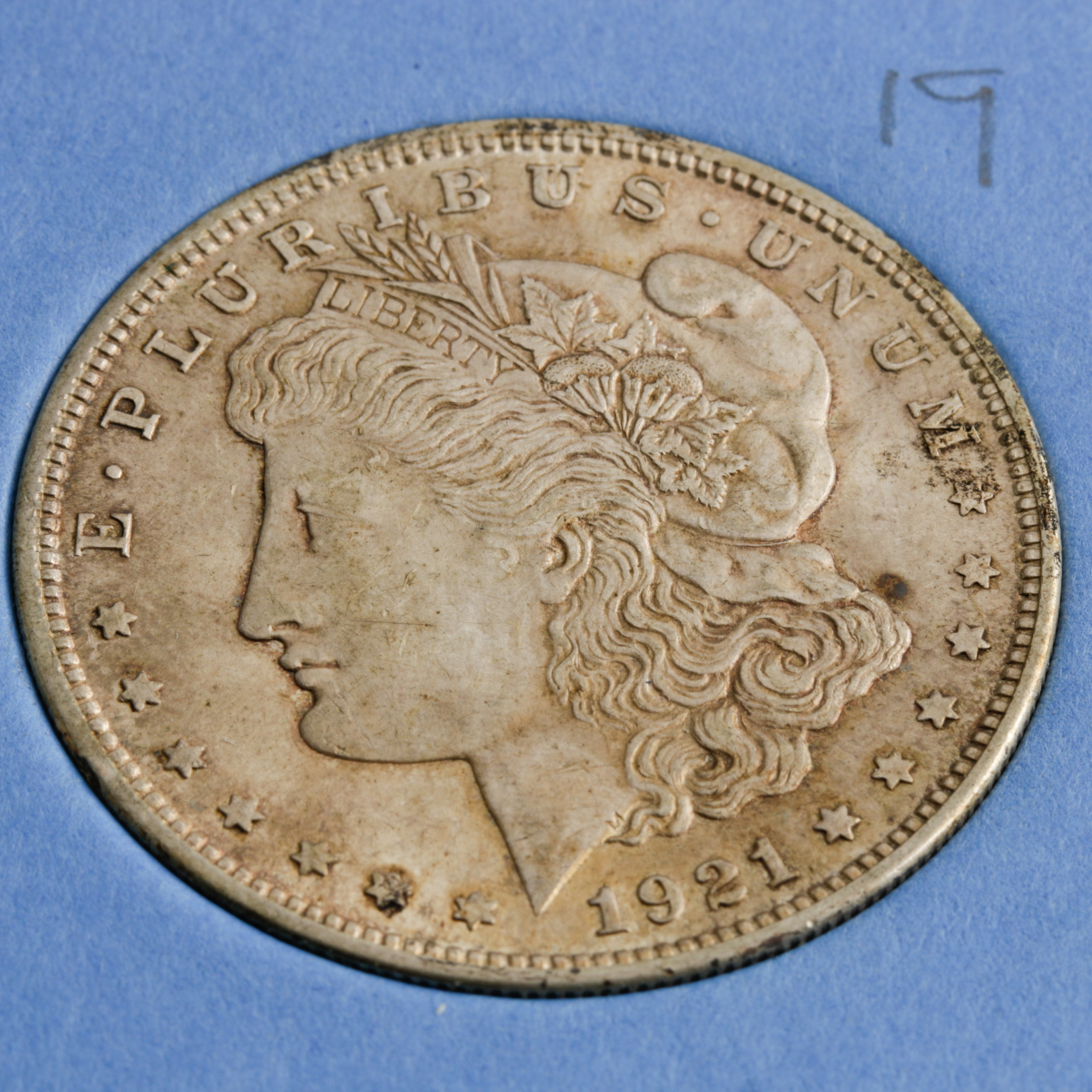 Group of 11 Silver Morgan Dollars in a Whitman Coin Folder Ranging in Age from 1898 to 1921