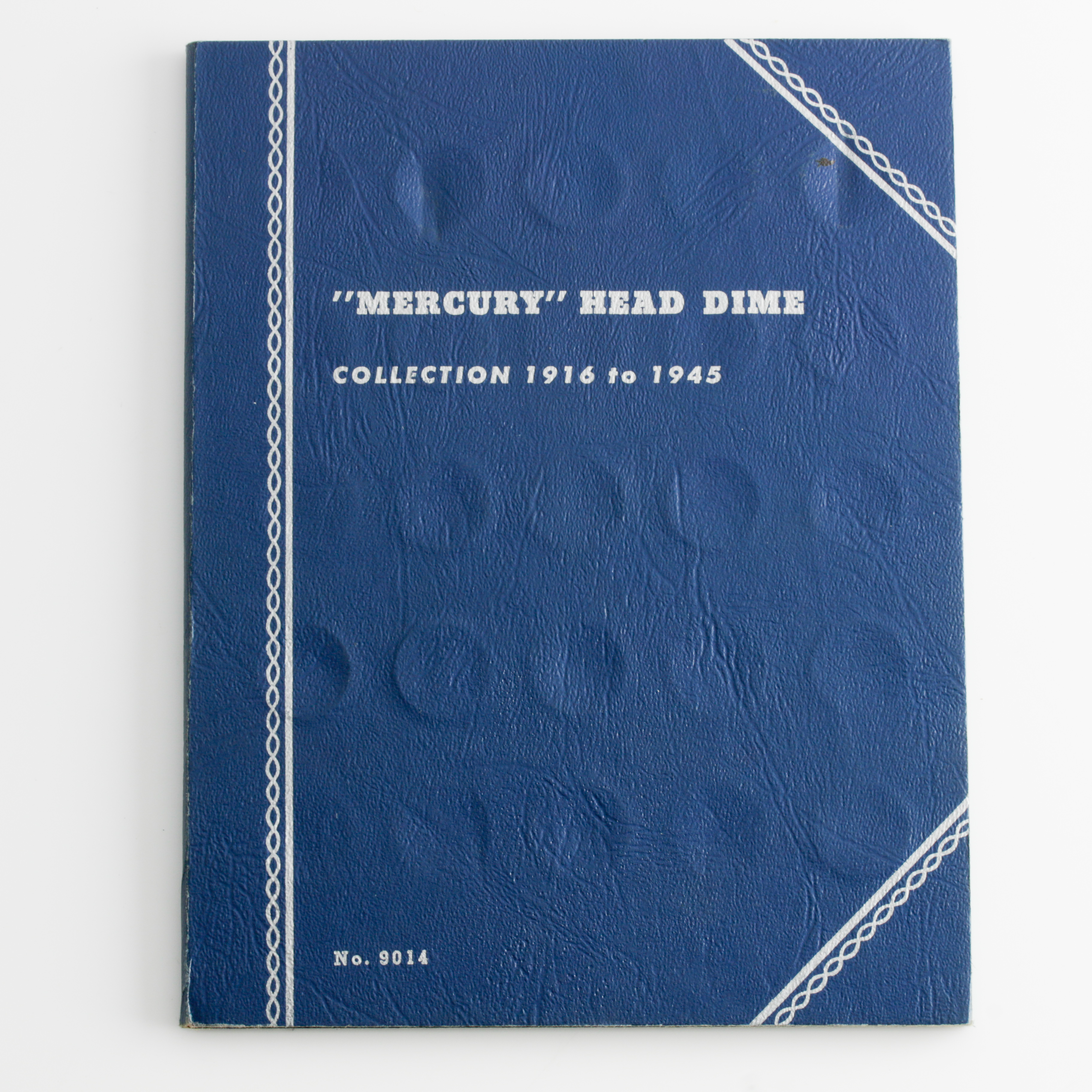 Group of 56 Silver Mercury Dimes in a Whitman Coin Folder Ranging in Age from 1916 to 1945