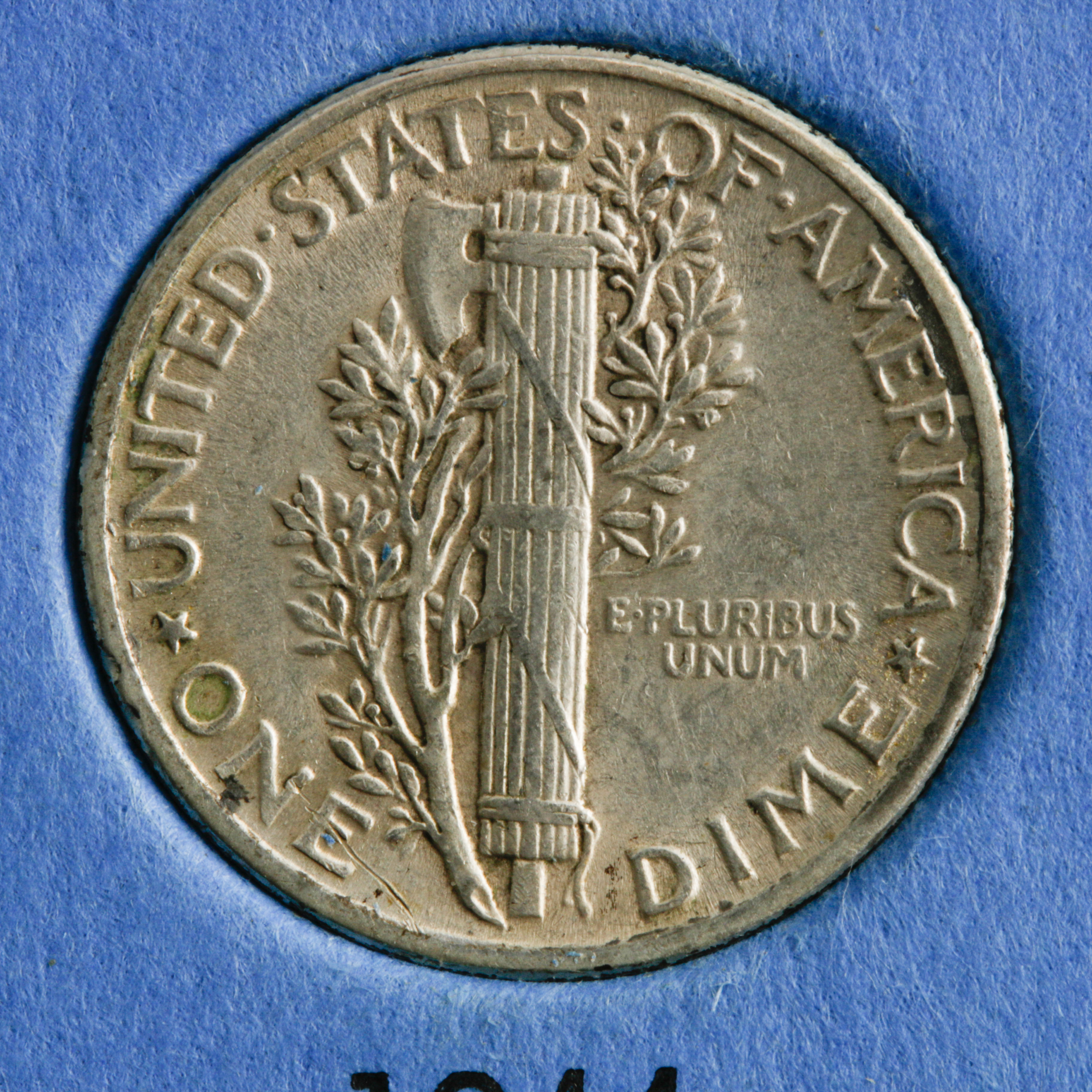 Group of 56 Silver Mercury Dimes in a Whitman Coin Folder Ranging in Age from 1916 to 1945