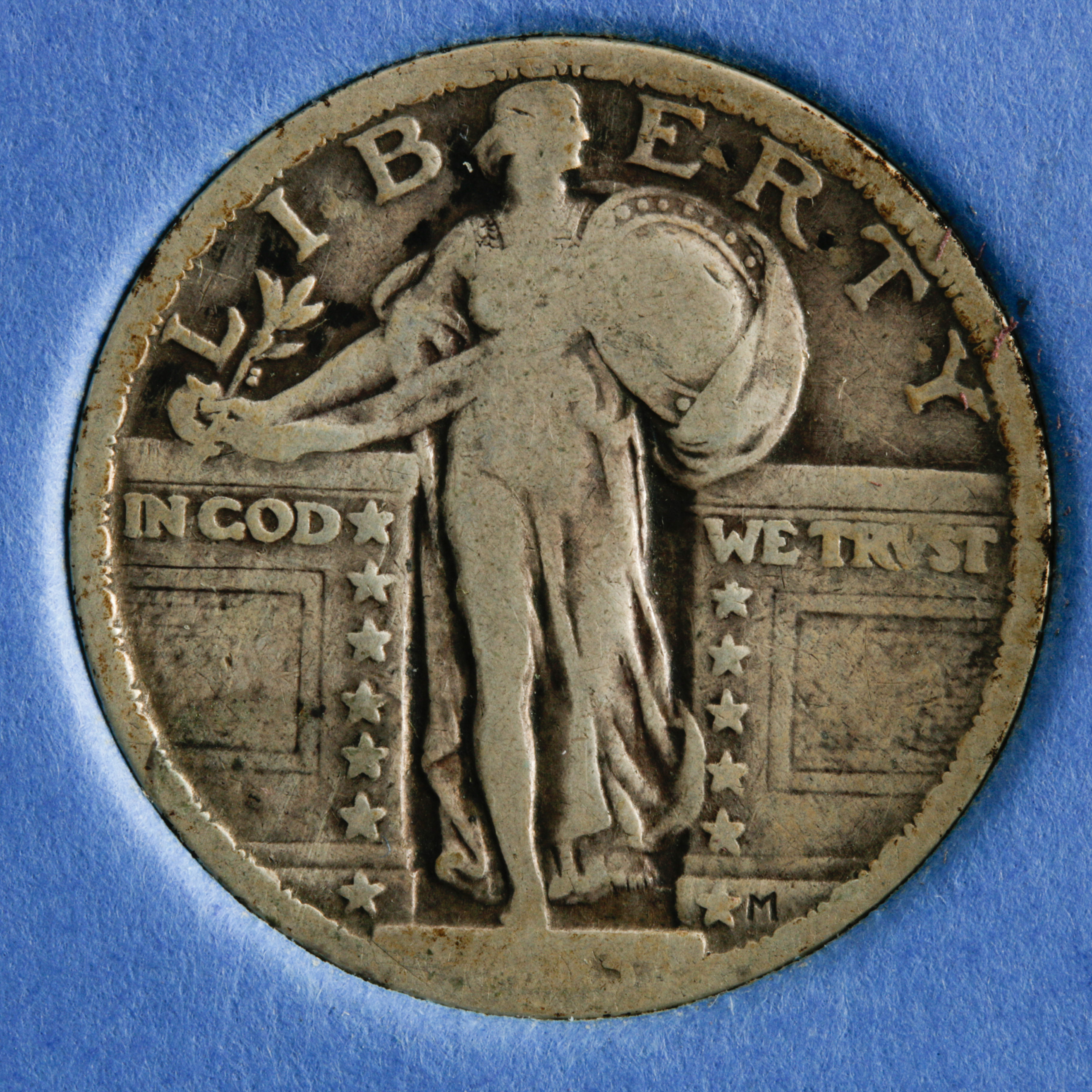 Group of 10 Standing Liberty Silver Quarters in a Whitman Coin Folder Ranging in Age from 1917 to 1930