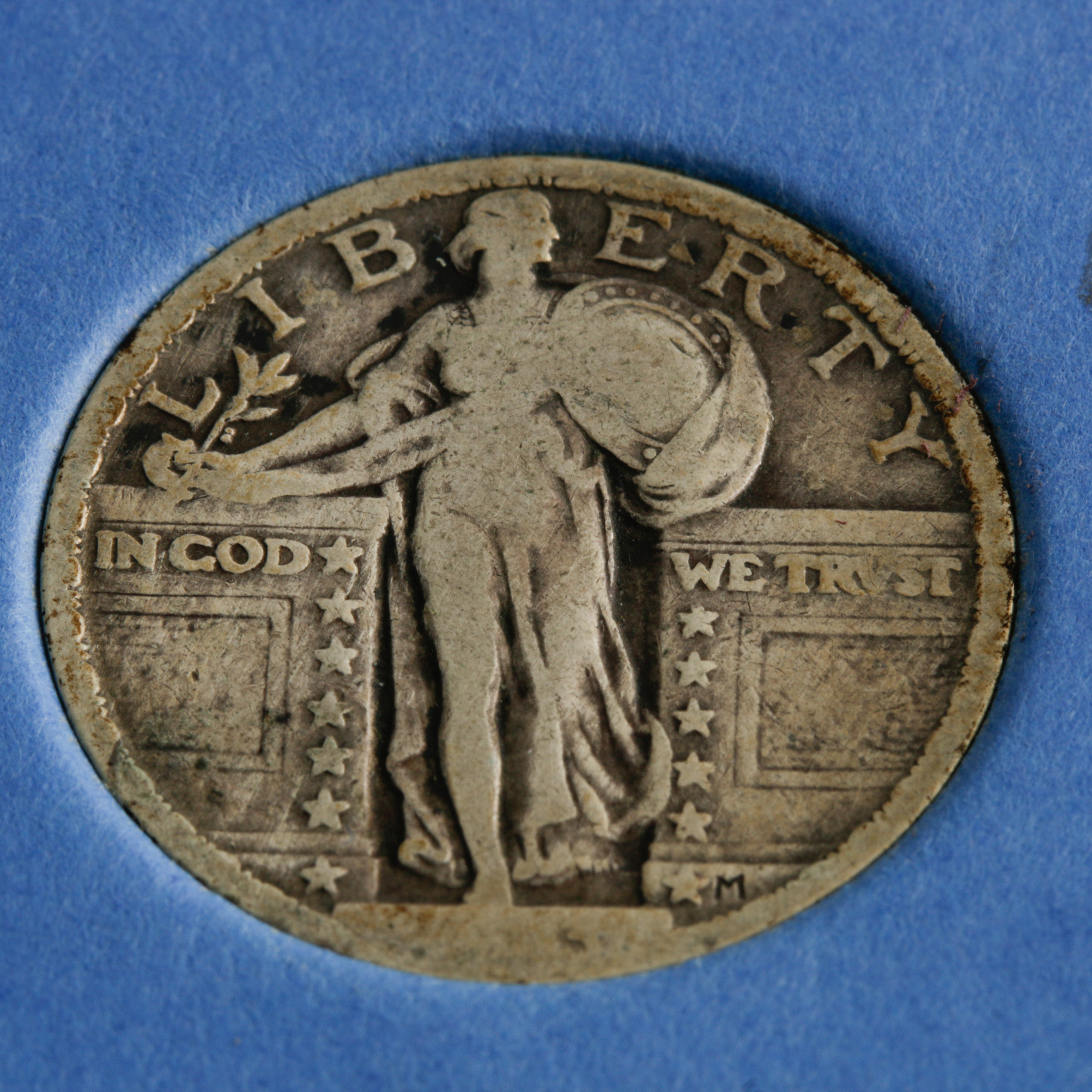 Group of 10 Standing Liberty Silver Quarters in a Whitman Coin Folder Ranging in Age from 1917 to 1930