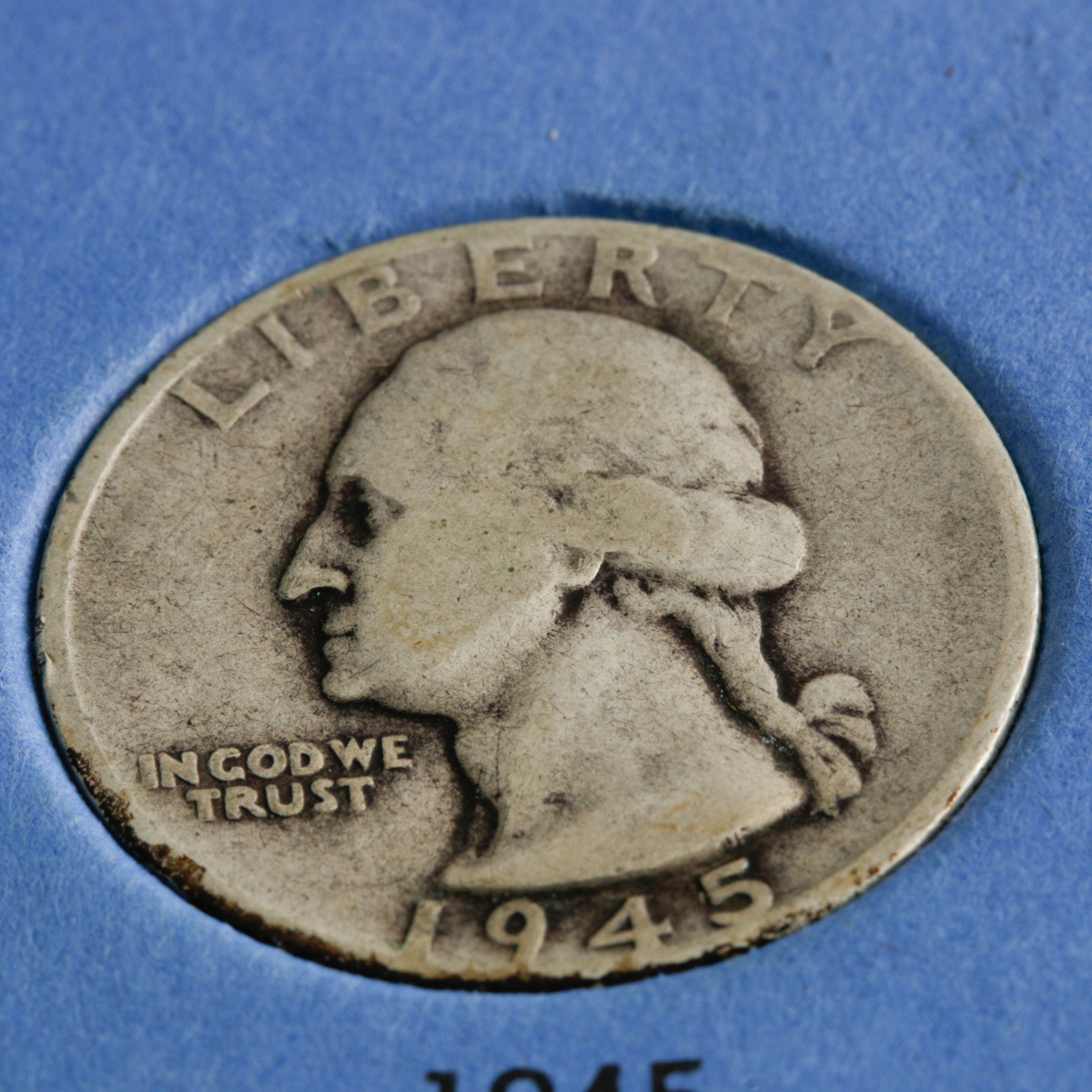 Group of 34 George Washington Silver Quarters in a Whitman Coin Folder Ranging in Age from 1932 to 1945